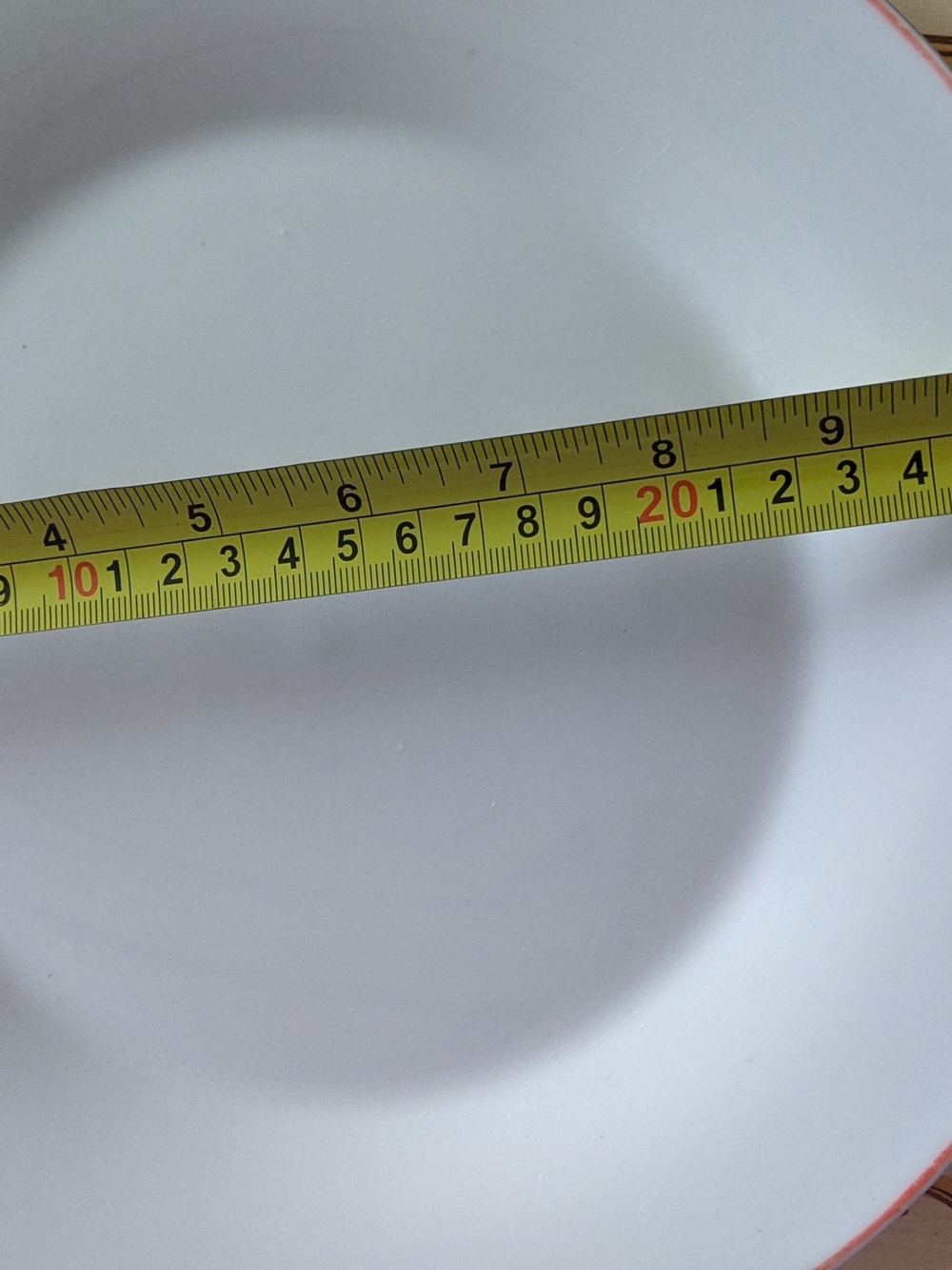 White Large Dinner Plates with Pink Rim - Set of 6 - Picture 3 of 4